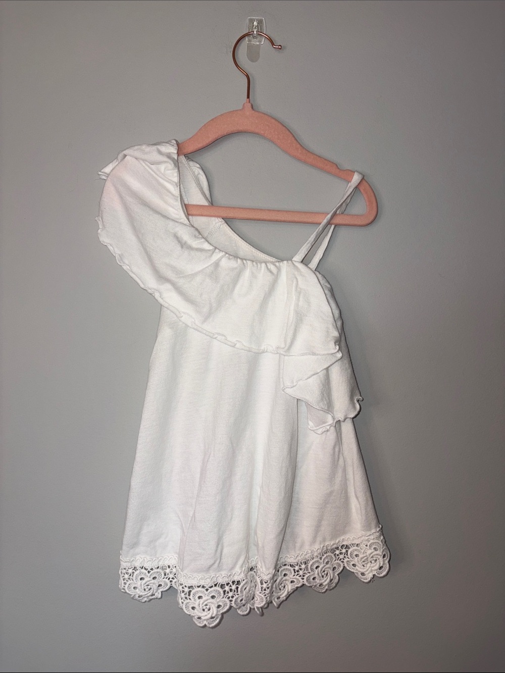 abercrombie kids White Lace-Hem Blouse XS